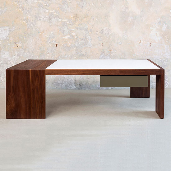 Part of the Box Table Series, the Hugo Coffee Table is a hand-crafted, adaptable solid wood frame table. A dropped insert box can be used as storage or as a planter.