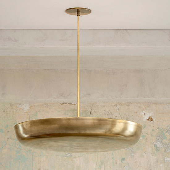 The Ettore Pendant is a hand-spun cylindrical dish made from solid hand-rubbed brass. Its minimal, elegant design provide for a solid yet quiet presence in any space.